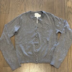 H&M Gray Crewneck Button-Front Cardigan